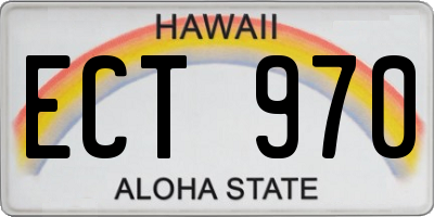 HI license plate ECT970