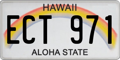 HI license plate ECT971