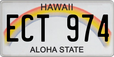 HI license plate ECT974