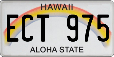 HI license plate ECT975