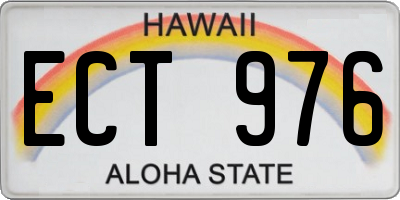 HI license plate ECT976