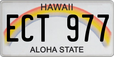 HI license plate ECT977