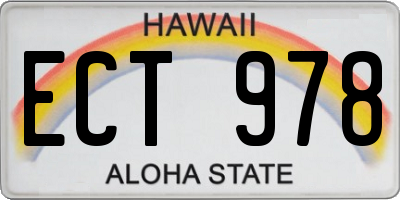 HI license plate ECT978