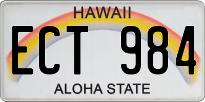 HI license plate ECT984