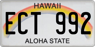 HI license plate ECT992