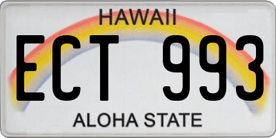 HI license plate ECT993