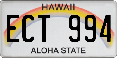 HI license plate ECT994