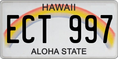 HI license plate ECT997