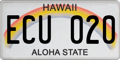 HI license plate ECU020