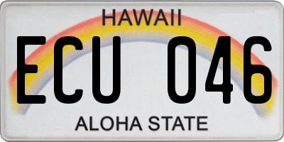 HI license plate ECU046