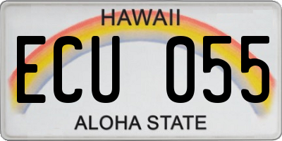 HI license plate ECU055