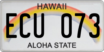 HI license plate ECU073