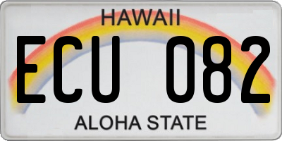 HI license plate ECU082