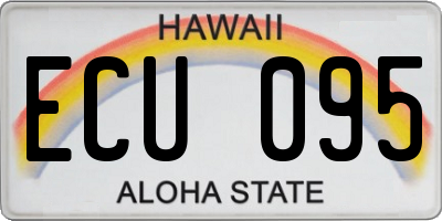 HI license plate ECU095