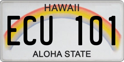 HI license plate ECU101