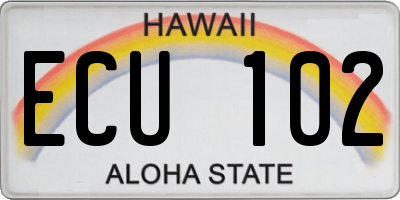 HI license plate ECU102