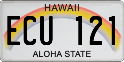 HI license plate ECU121