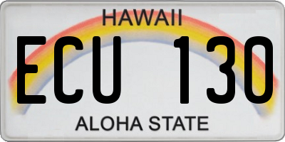 HI license plate ECU130