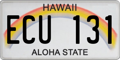 HI license plate ECU131