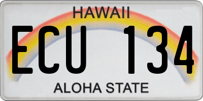 HI license plate ECU134
