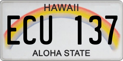 HI license plate ECU137