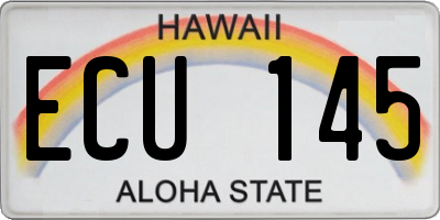 HI license plate ECU145
