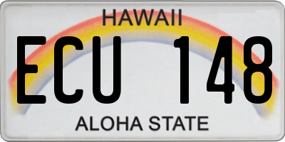 HI license plate ECU148