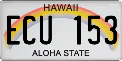 HI license plate ECU153