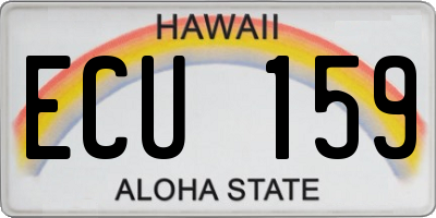 HI license plate ECU159