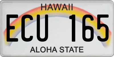 HI license plate ECU165
