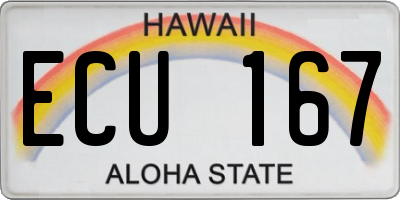 HI license plate ECU167