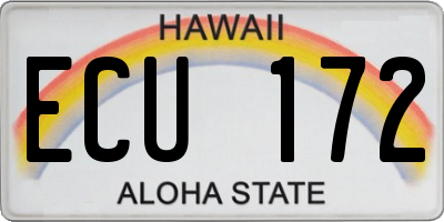 HI license plate ECU172