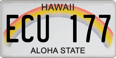 HI license plate ECU177