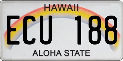 HI license plate ECU188