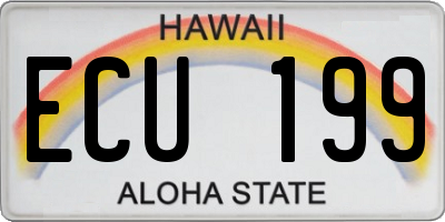HI license plate ECU199
