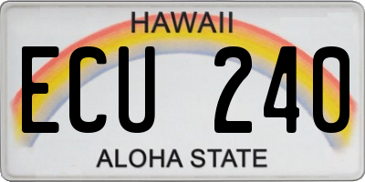 HI license plate ECU240