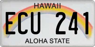 HI license plate ECU241