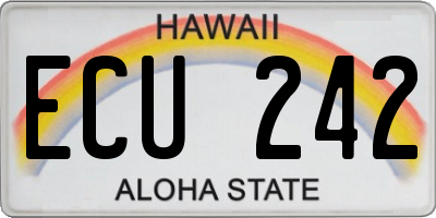 HI license plate ECU242