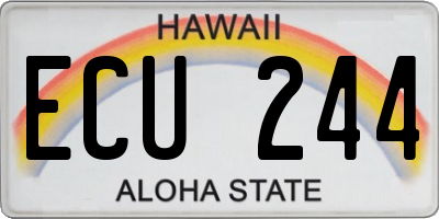 HI license plate ECU244