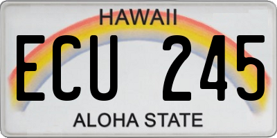HI license plate ECU245