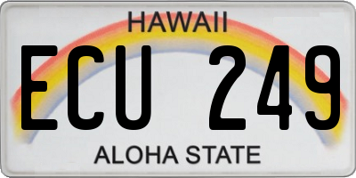 HI license plate ECU249