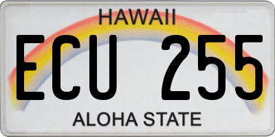 HI license plate ECU255