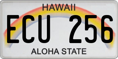 HI license plate ECU256