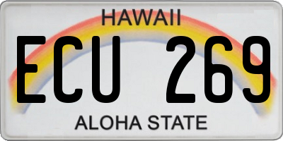 HI license plate ECU269