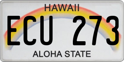 HI license plate ECU273