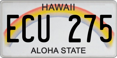 HI license plate ECU275