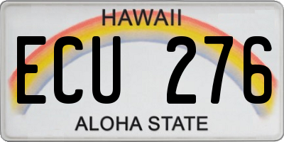 HI license plate ECU276