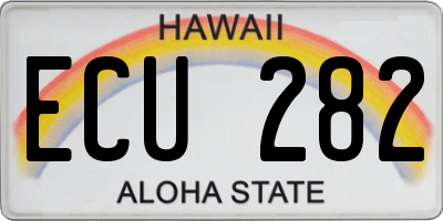 HI license plate ECU282