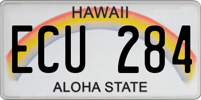 HI license plate ECU284