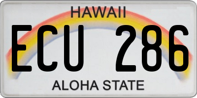 HI license plate ECU286